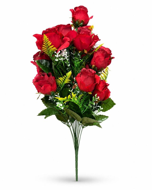 18 head artificial rose bouquet with greenery