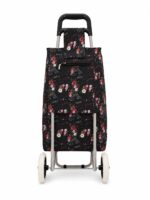tolo grey floral 2 wheel shopping trolley