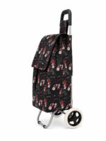tolo grey floral 2 wheel shopping trolley