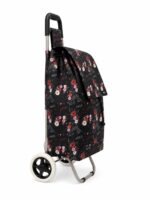 tolo grey floral 2 wheel shopping trolley