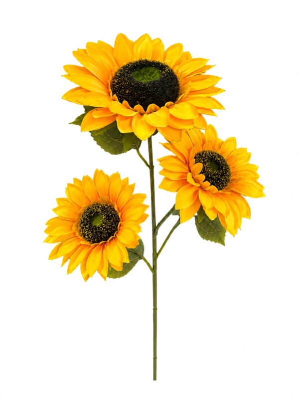 tolo artificial 3 head sunflower stem – yellow