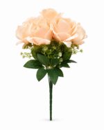 artificial red rose bouquet with baby’s breath filler
