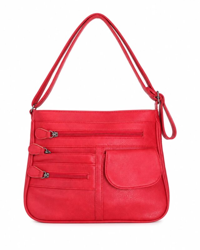 tolo ladies faux leather multi pocket crossbody bag