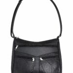 tolo ladies faux leather multi zip shoulder bag with adjustable strap