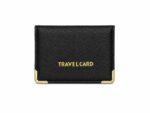 tolo travel card holder with gold corner detail