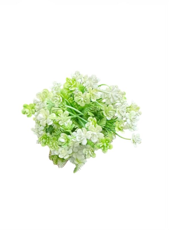 artificial green & white filler flower bush td 2975