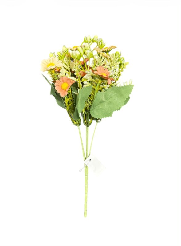 artificial green & white filler flower bush td 4105